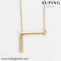 43893 Wholesale high quality simple design western style bar bone pendant horizontal stick chain gold necklace